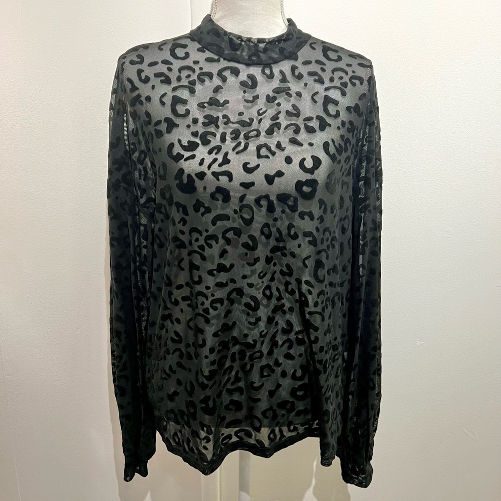 Sheer Leopard Long Sleeve Shirt